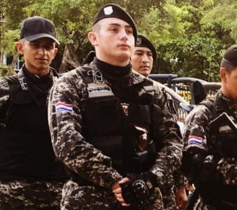 El suboficial López mientras prestaba servicios como Lince.