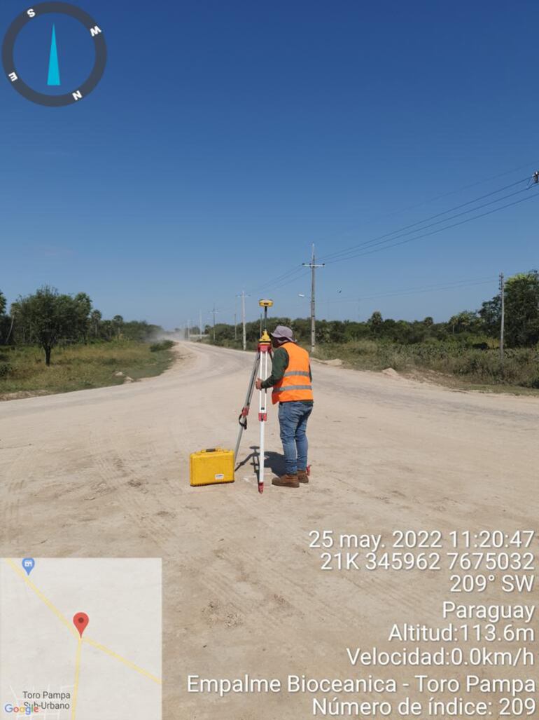 Trabajos de topografía, para diseño de factibilidad de caminos del Alto Paraguay.