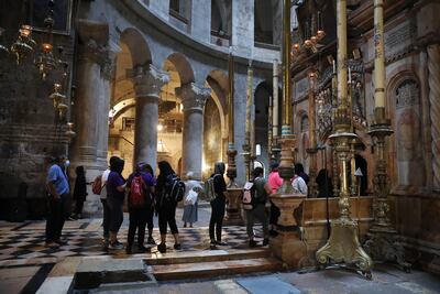 La iglesia del Santo Sepulcro, en la ciudad antigua de Jerusalén, uno de los principales atractivos turísticos de Israel.