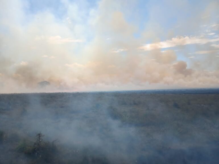 Densa humareda en San Miguel, Misiones. (Gentileza)