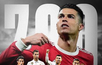 Cristiano Ronaldo compartió esta imagen en su cuenta de Instagram para celebrar sus 700 goles a nivel de clubes.