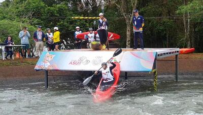 La competencia de canotaje de los Juegos Odesur ya está en marcha en el canal de Itaipú.