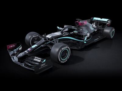 El monoplaza negro de Mercedes para la temporada 2020 en honor a la lucha contra el racismo.
