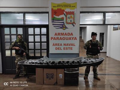 Las evidencias incautadas por los militares a orillas del río Paraná.