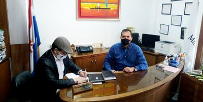 El agente fiscal Marcial Machado, previo a tomar la declaración de Fredy Gómez.