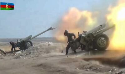 Imagen del Ministerio de Defensa de Azerbaiyán. Los combates continúan entre la cristiana Armenia y la musulmana Azerbaiyán, por el enclave cristiano de Nagorno-Karabaj.