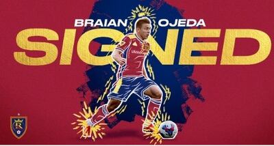 Braian Ojeda fue anunciado ayer como nuevo fichaje del Real Salt Lake.