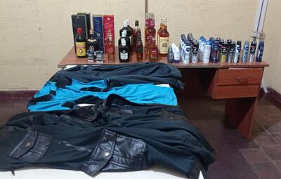 Elementos incautados del poder de los ladrones.