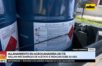 Allanan agroganadera en Itá y hallan barriles de acetato