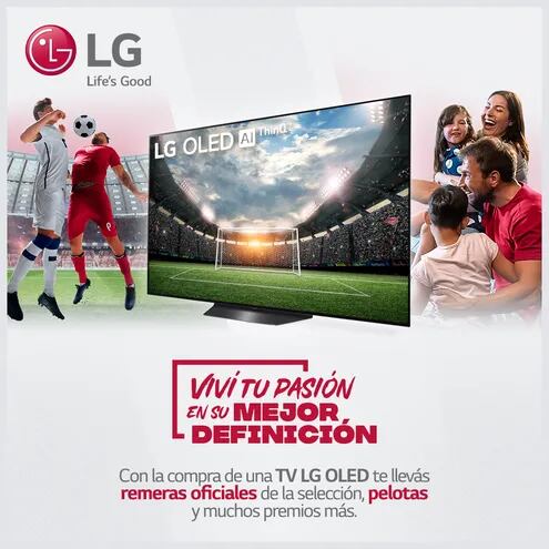 Viví el fútbol desde la casa con toda la tecnología y definición de los televisores LG.