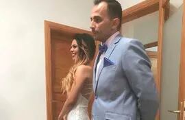 Romina Celeste Núñez el día de su boda con Raúl Díaz.