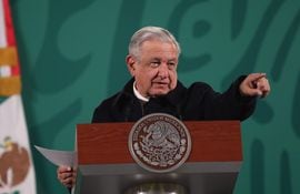 El presidente de México, Andrés Manuel López Obrador, durante una de sus conferencias diarias.