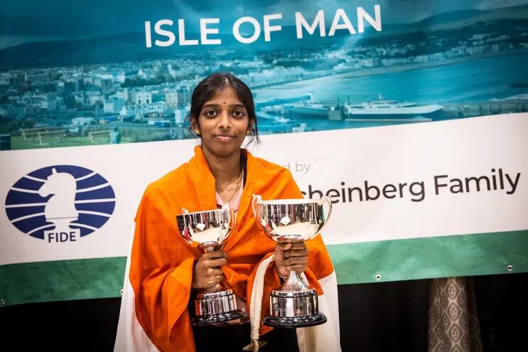 Vaishali Rameshbabu ganadora del Gran Suizo FIDE Femenino 2023 (Foto Anna Shtourman FIDE).
