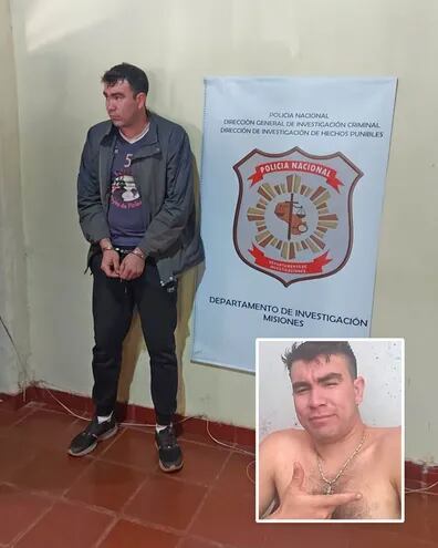 Milciades Rivarola Núñez, expolicía detenido ayer en un allanamiento en Santa María de Fe, Misiones.