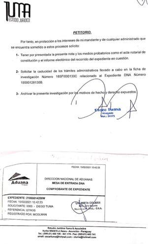 Ante la falta de acción de la DNA, el abogado Diego Tuma solicitó que se anule el caso sobre la firma Platinvm SA.
