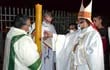 Tras el encendido del cirio pascual celebró la misa en la Catedral de San Juan Bautista, Misiones.
