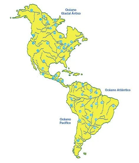 mapa de rios de america del sur