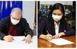 El doctor Agustín Carrizosa, por el CIRD, y Silvia Morimoto, por el PNUD, firmaron un acuerdo para impulsar las charlas.