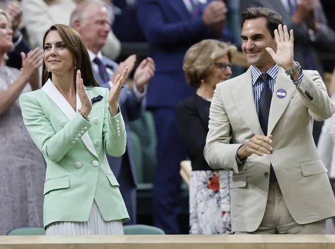 La princesa de Gales, Kate Middleton y el suizo Roger Federer se reencontraron en Wimbledon.