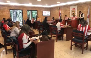 Los concejales en la sesión de este martes en la Junta Municipal de Ciudad del Este.