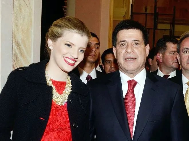 Sol Cartes y su padre Horacio Cartes, expresidente de la República.