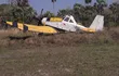 La avioneta con matrícula argentina LV-FGQ se salió de la pista durante la maniobra de aterrizaje y fue a parar a un monte cercano de la estancia 76, en el departamento de San Pedro.