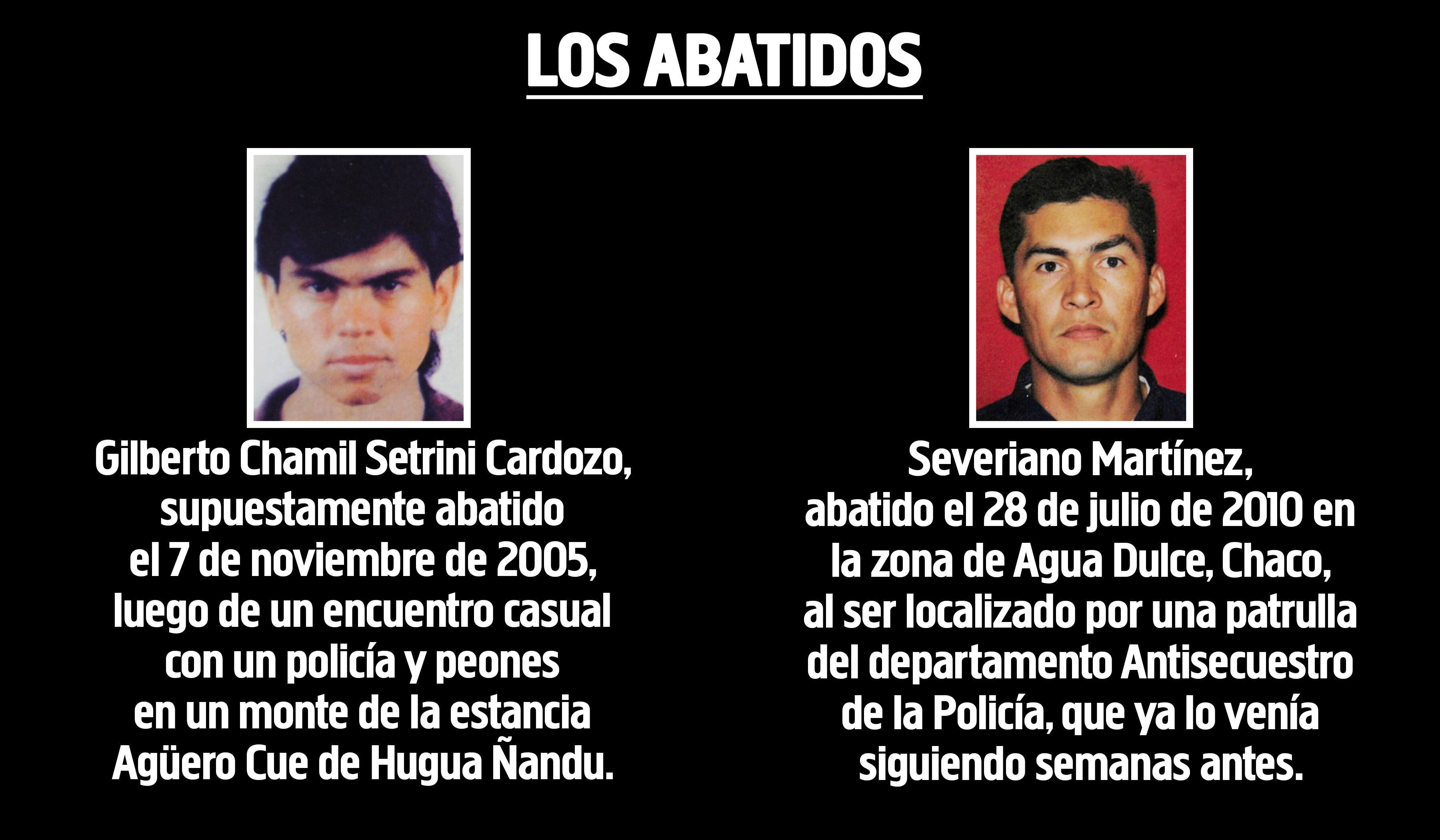 Gilberto Chamil Setrini Cardozo y Severiano Martínez, abatidos.