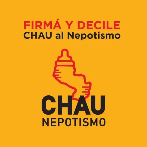 “Chau nepotismo” es un grupo de ciudadanos que impulsan un Proyecto de Ley vía iniciativa popular para eliminar el nepotismo en el Paraguay.
