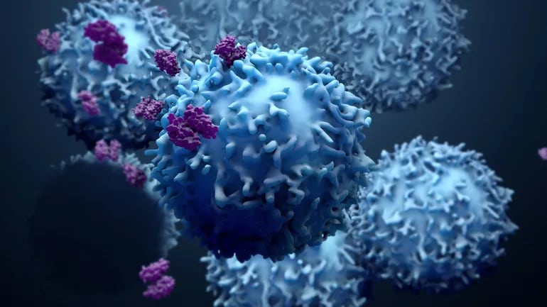 Ilustración de células cancerígenas.