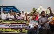 Manifestantes en Colombo, capital de Sri Lanka.