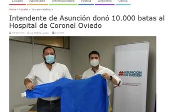 "Nenecho" recibía y repartía los insumos donados por Salud a la Municipalidad de Asunción.