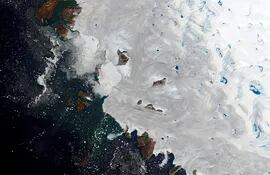 Imagen satelital de Groenlandia.