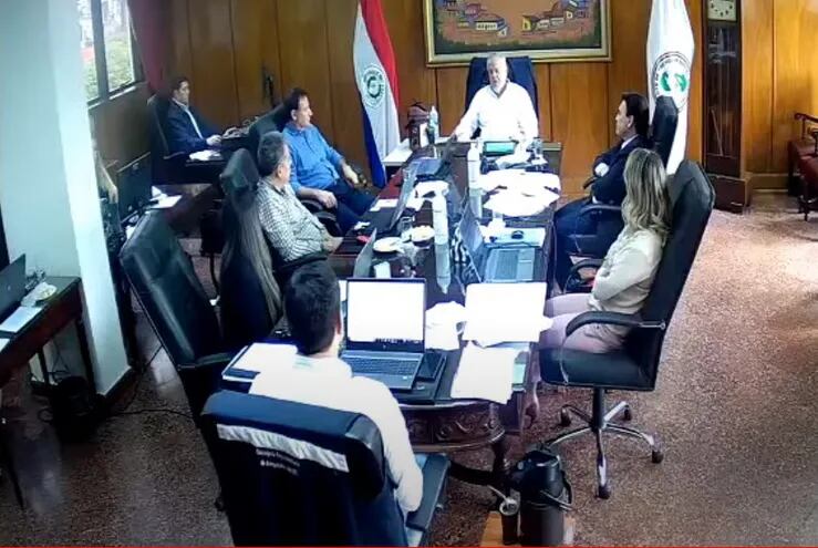 Captura de pantalla de la sesión del Consejo de Administración del IPS, que se desarrolló al mediodía de hoy.