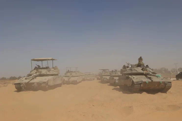 Tanques israelíes en Gaza.