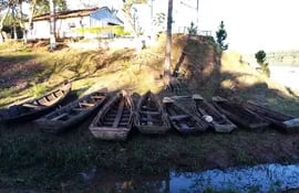 Las canoas son utilizadas para el ingreso irregular a territorio paraguayo.