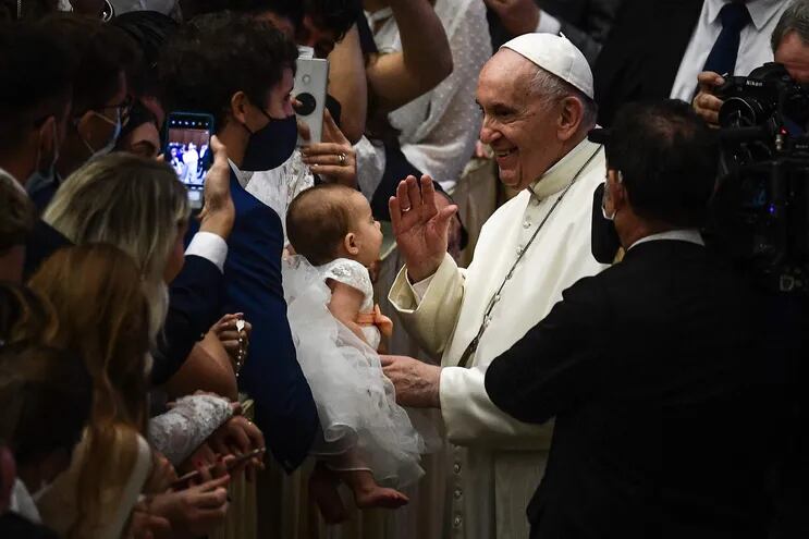 El papa Francisco durante una audiencia general hoy en el Vaticano.