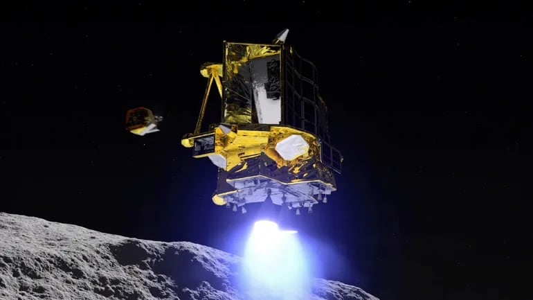 La sonda Slim descendió en la Luna. Las siguientes horas son claves, debido a que su sistema de energía solar presenta fallas.