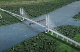 Así se verá el puente Carmelo Peralta - Puerto Murtinho, cuya licitación está en marcha.