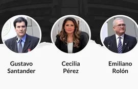 Gustavo Santander, Cecilia Pérez y Emiliano Rolón son los ternados para la Fiscalía General del Estado.