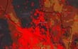 De rojo se tiñe gran parte del mapa con la cantidad de focos de calor observados desde el satélite.
