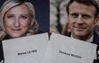 Los presidenciables franceses, Marine Le Pen (i) y Emmanuel Macron (d). (AFP)