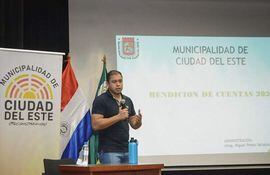 El intendente Miguel Prieto Vallejos (Indep.) en la presentación de la rendición de cuentas del ejercicio 2021.
