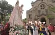 La Virgen del Rosario en procesión en la ciudad de Luque.
