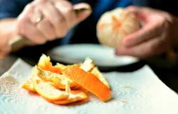La cáscara de naranja contiene hesperidina que permite disminuir la grasa en la sangre.
