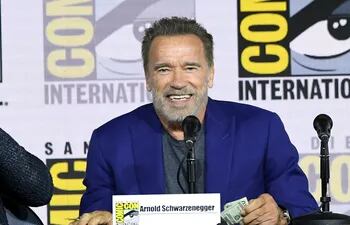Arnold Schwarzenegger durante el panel de "Terminator: Destino Oculto" en la Comic Con de San Diego, el jueves.