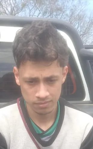 Fabio Cristian Frutos Romero (22) al momento de ser encontrado este viernes por la Policía.